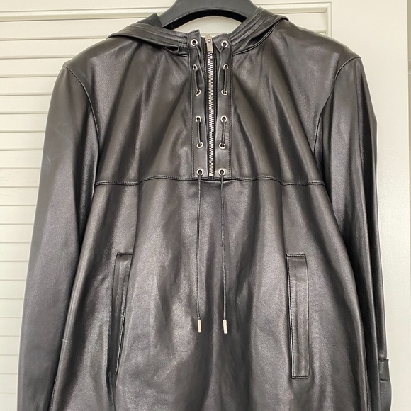 YSL Saint Laurent Leather Jacket Hoodie rare - Picture 3 of 7